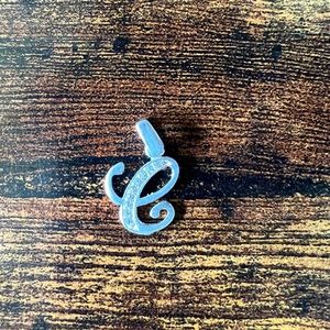 Letter “e” pendant, silver 925